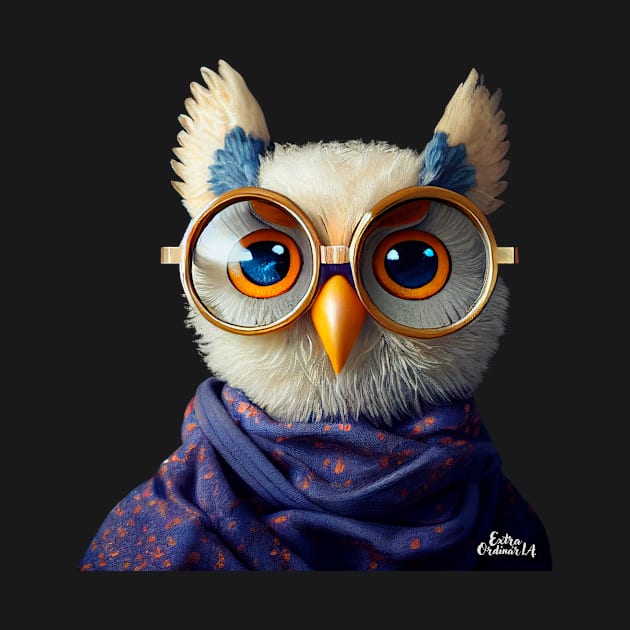 cute owl with glasses by extraordinar-ia