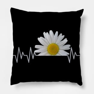 daisy flower daisies bloom floral heartbeat Pillow