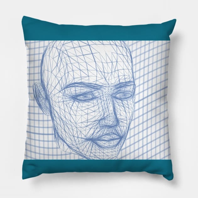 wireframe face Pillow by brighter bolder louder