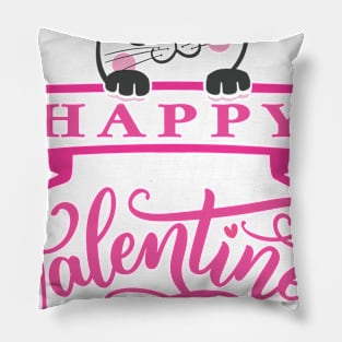 Cute cat wishing a happy valentine´s day Pillow