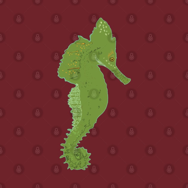 Green Sea Horse by Manitarka