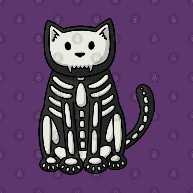 Halloween Skeleton Cat by Doodlecats 