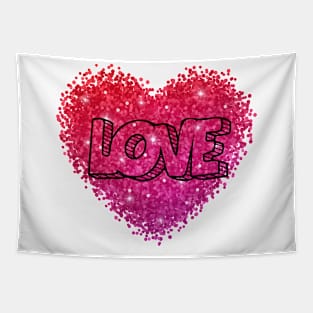 Love Red Pink Heart Tapestry