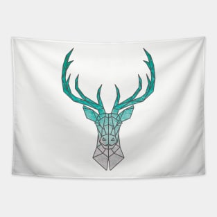 Geometric Deer Blue Tapestry