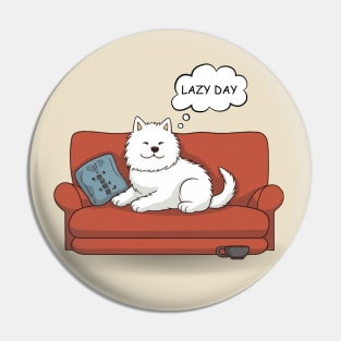 Lazy Day Samoyed Dog Pin