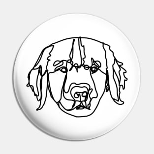 Golden Retriever black Outline Design Pin