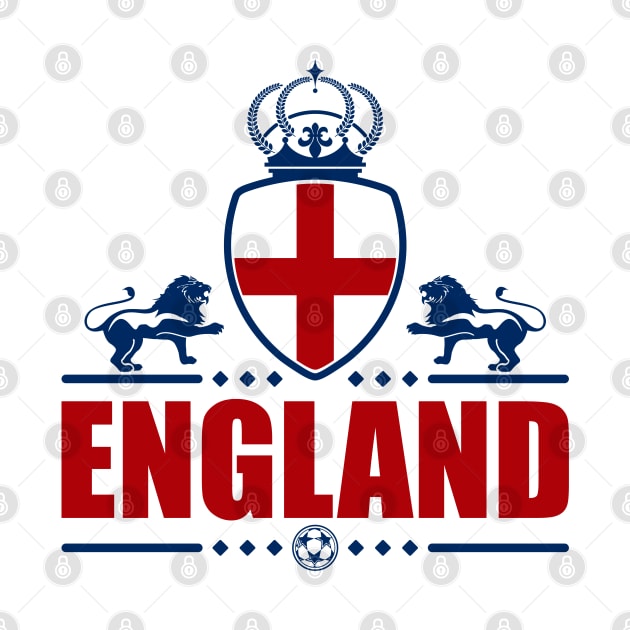 ENGLAND RED-BLUE LINEART | 2 SIDED by VISUALUV