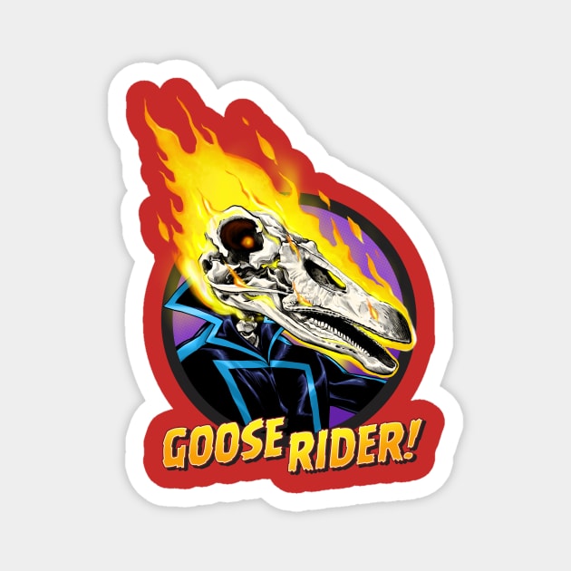 GOOSE RIDER! Magnet by ThirteenthFloor