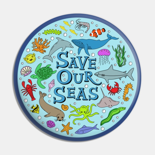 Save Our Seas Save The Ocean Illustration Pin by IndigoLark