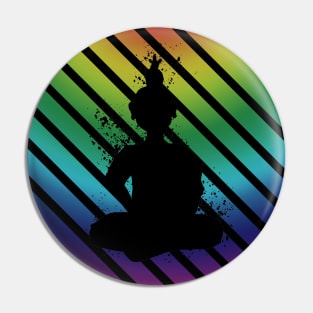 Buddha Meditation Rainbow Circle Pin