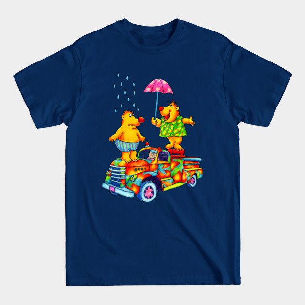 Disover Happy Rainy Day Firetruck | Monica Hulsing - Tiedye - T-Shirt