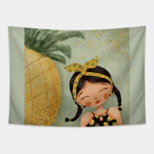 A Pineapple Girl Tapestry