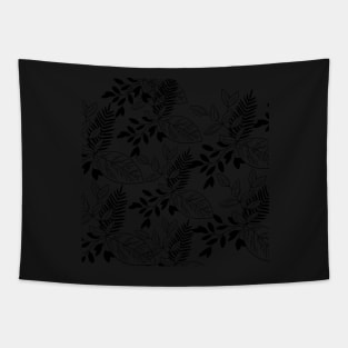 Leaf Black Tapestry