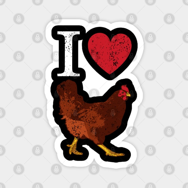 I heart Chickens Vintage Magnet by FandomizedRose