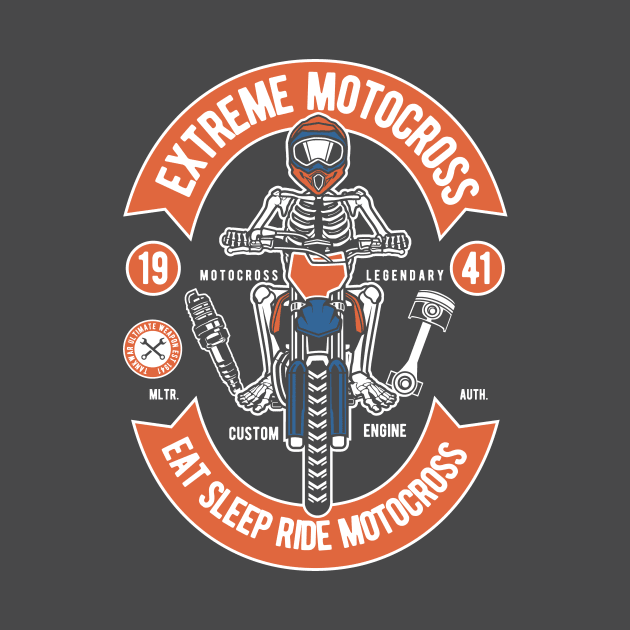 Eat Sleep Ride Motocross - Extreme Motocross by Wheezing Clothes