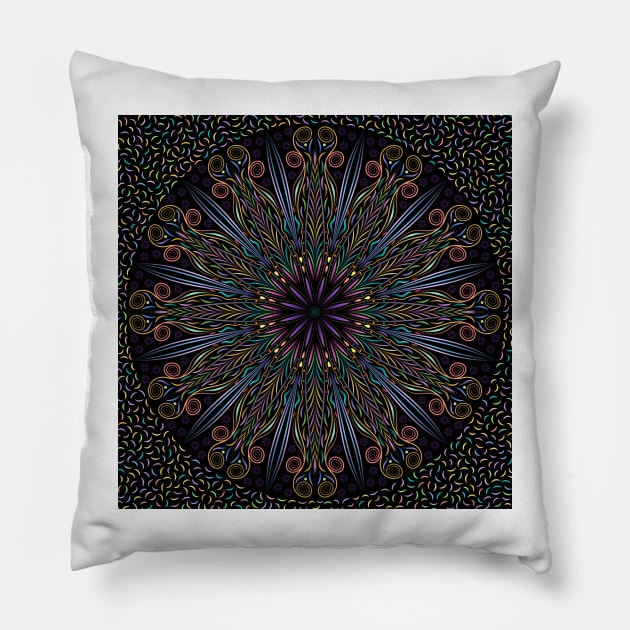 Star Of Bright Feathers Pillow by becky-titus