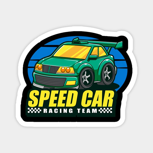 Speed Car Racing Team Magnet by OrigamiOasis