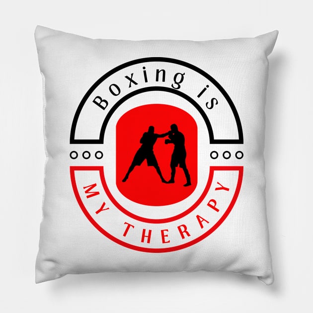 Boxing is my therapy funny motivational design Pillow by Digital Mag Store