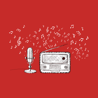 retro microphone and radio T-Shirt