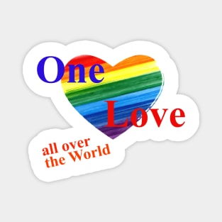 One Love All Over The World Magnet