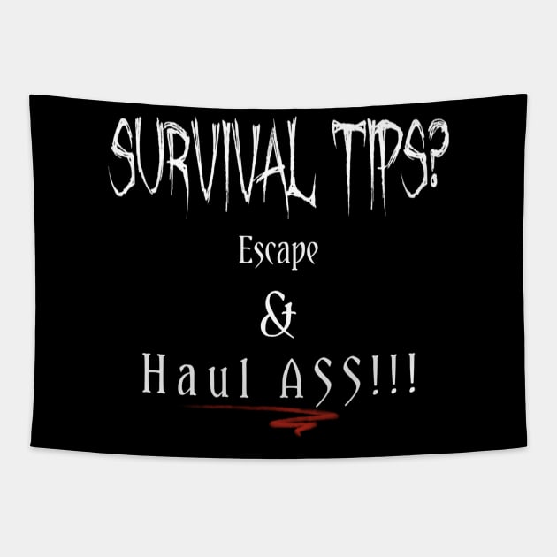 Survival Tips Tapestry by Danispolez_illustrations