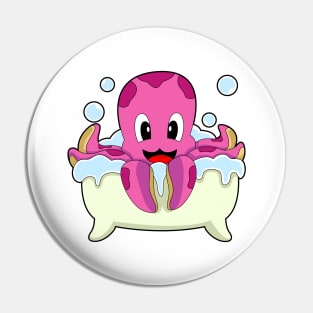 Octopus Bathe Bathtub Pin