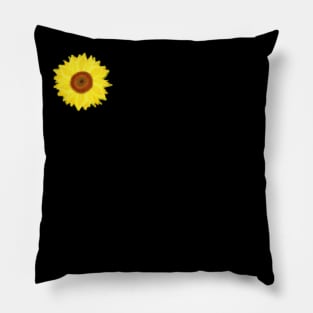 Sunny Side Sunflower (Black Background) Pillow