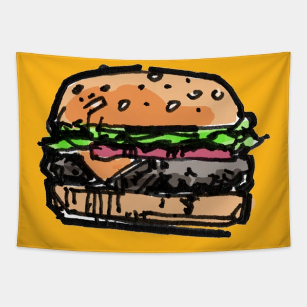 Cheeseburger Tapestry by enoogs