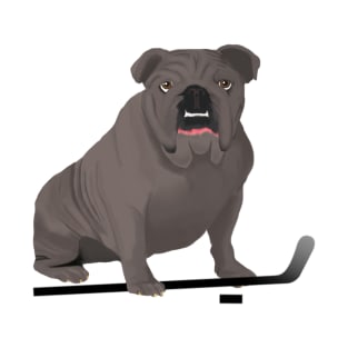 Ice Hockey Gray Bulldog T-Shirt
