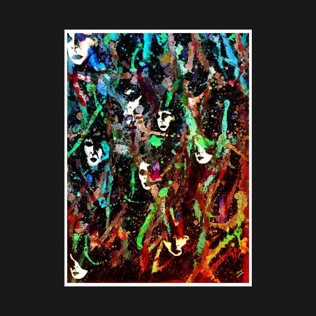 The Crowd Abstract Art/ Portrait painting by grantwilson