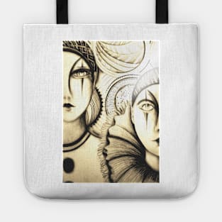 art deco pierrot by Jacqueline Mcculloch for HOUSE of HARLEQUIN Tote