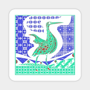 remix agami heron garza in ecopop talavera azulejo pattern in pop wallpaper Magnet