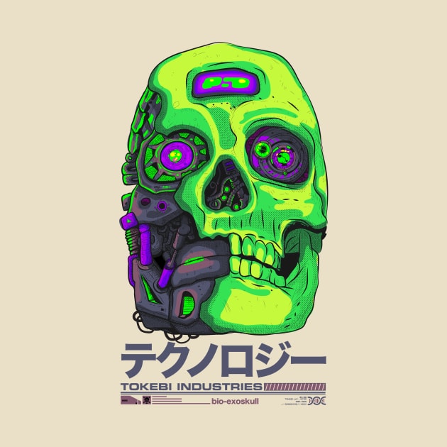 Cybernetic Cyberpunk Futuristic Skull by TOKEBI