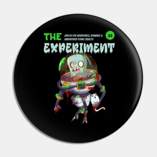 Cartoon Space Alien Experiment Astronaut Robot Pin