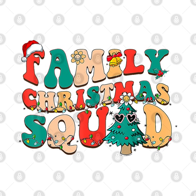 Groovy Family Christmas Squad Santa Hat Xmas Pajamas by Mitsue Kersting