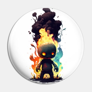 Major Malfunction - Angry little robot - Fire and Smoke Pin