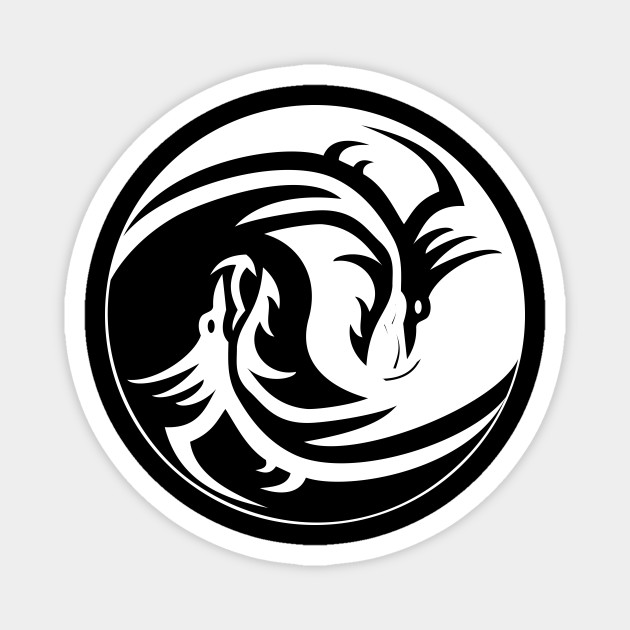 Chinese Dragon Yin And Yang Yin Yang Symbol Magnet Teepublic