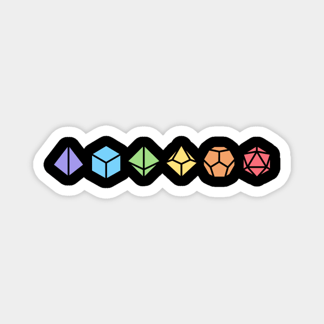 Rainbow Minimalist RPG Dice Magnet by OfficialTeeDreams