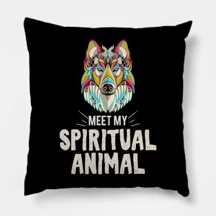 Meet my spiritual Animal Wolf Pillow