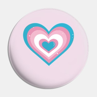 Trans Flag Heart Pin