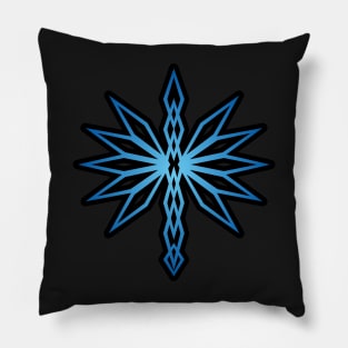 Blue Abstract Pointy Edgy Sharp Red Fire Dragon Design Pillow