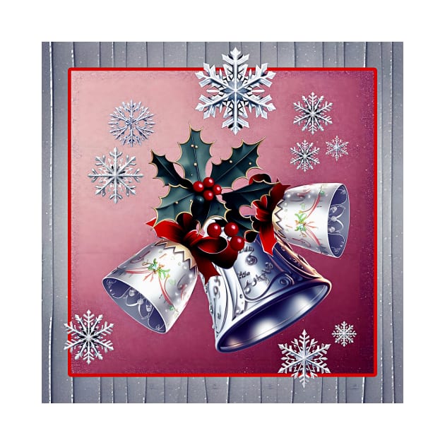 Silver Bells Holly and Snowflakes by DANAROPER