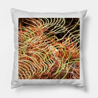 Patterned Fern Leaves and Branches Pillow