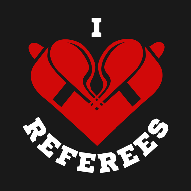 I Love Referees | Red Referee Whistles Heart by FantasySportsSpot