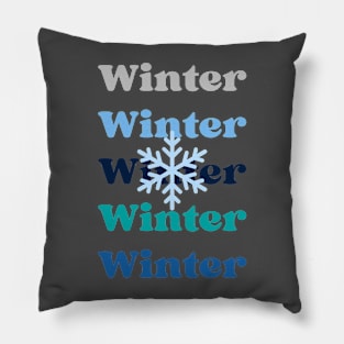 WINTER with snowflake Pillow