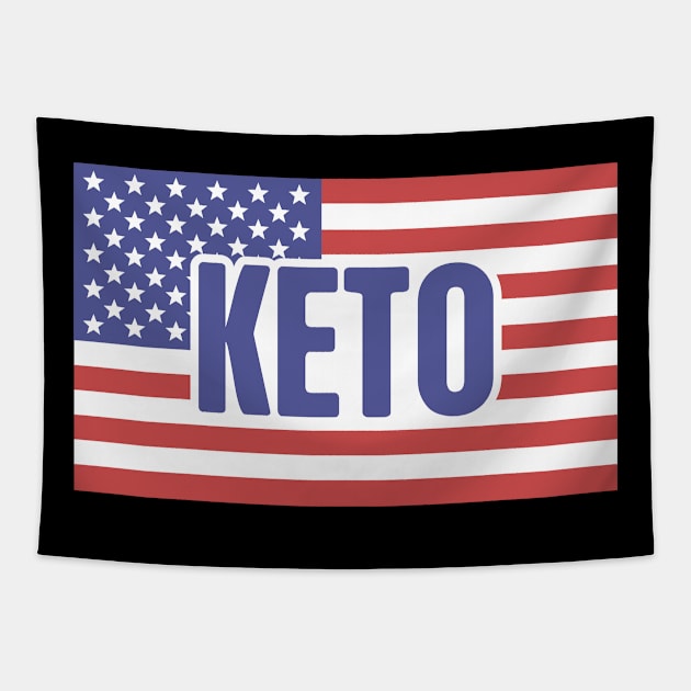 American Flag & KETO Tapestry by MeatMan