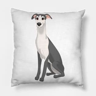 Black & White Whippet Dog Pillow