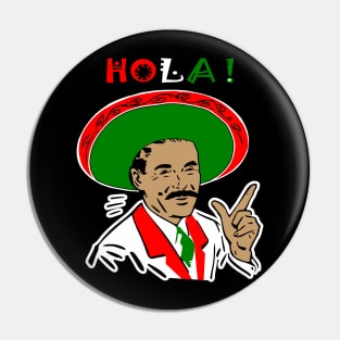 Hola Adios MF Front and Back Print Pin