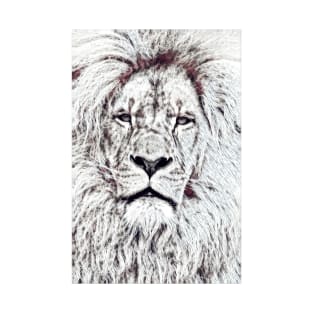 black and white lion/simba art T-Shirt