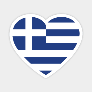 I Love Greece // Heart-Shaped Greek Flag Magnet